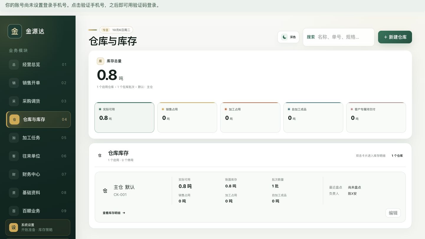 界面示意 · 库存管理